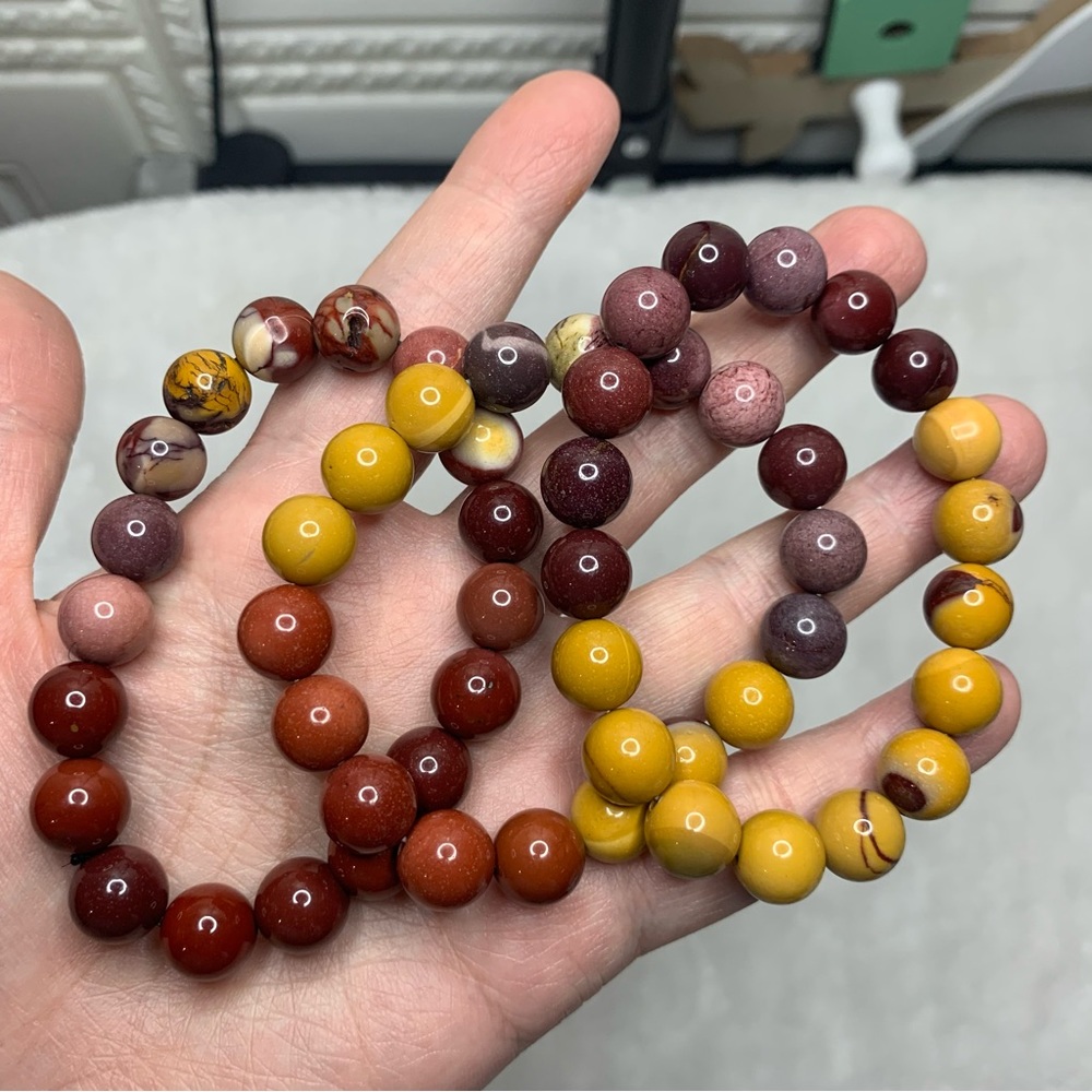 Picasso Jasper 10mm Beaded Stretchy Bracelet - Picture 7 of 7